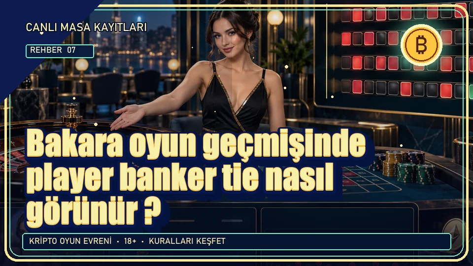 Bakara oyun geçmişinde player banker tie nasıl görünür? için kripto temalı oyun kapağı