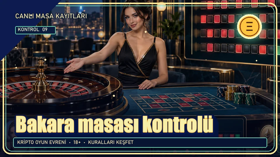 Bakara masası için kripto temalı kontrol görseli